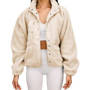 Womens Winter Coats Fleece Faux Fur Jacket Beige